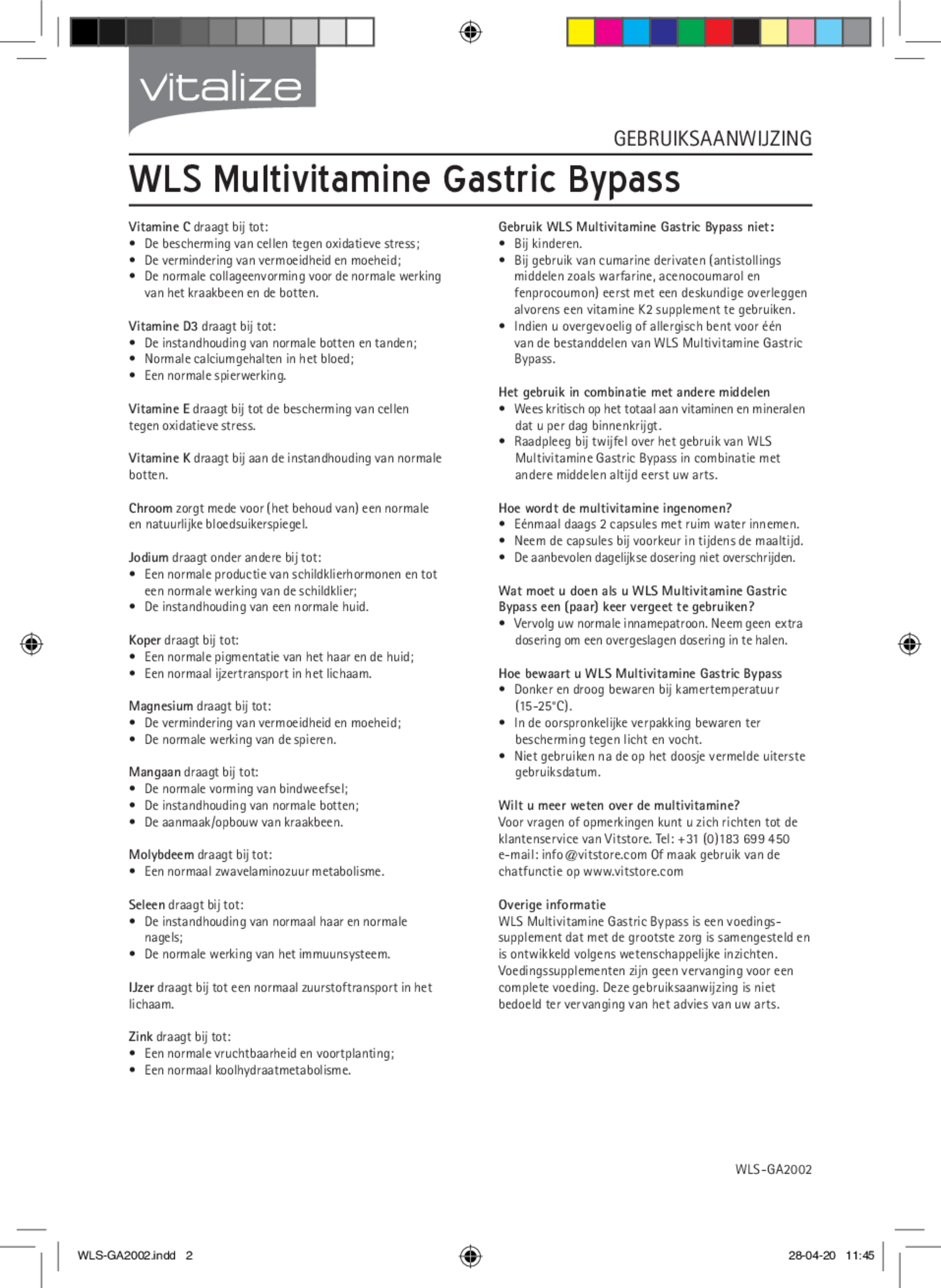 WLS Multivitamine Gastric Bypass afbeelding van document #2, bijsluiter